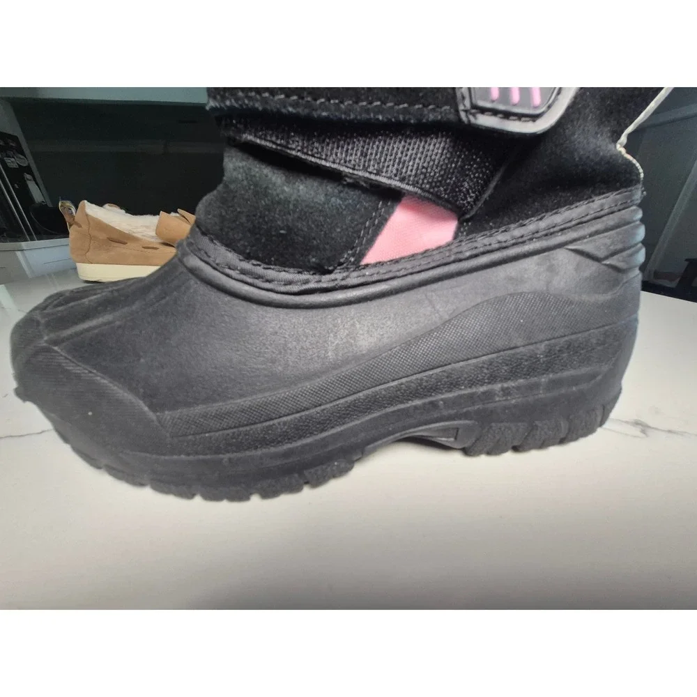 Totes Girls Pac Pink Winter Snow Boots Black Pink Size 3 Med Duck Boots 134679